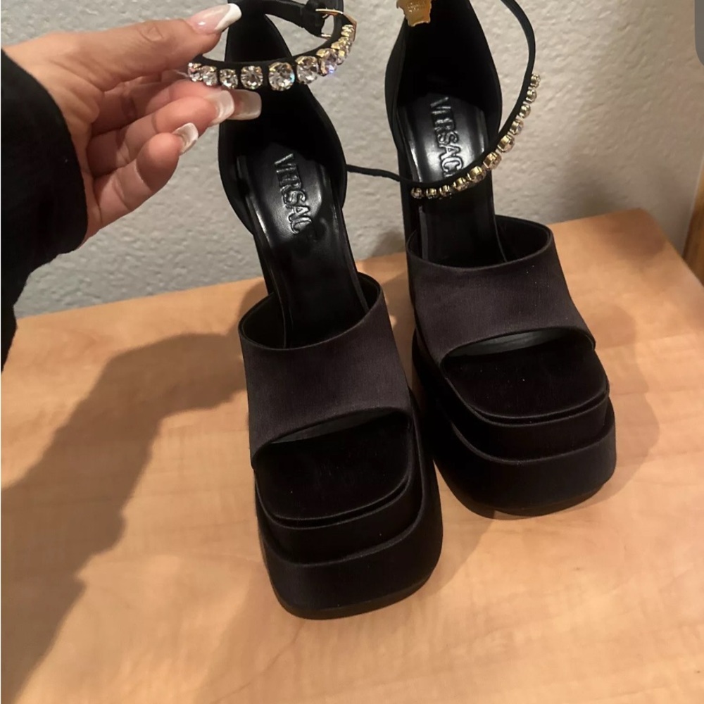 Versace Black Platform Sandals - image 3